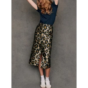Sezane Eloane Skirt in Leopard Jacquard - Picture 1 of 12