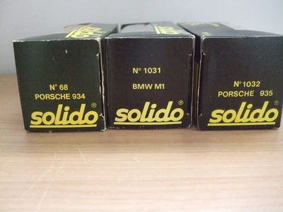 3 SOLIDO CARS- PORSCHE 934, 935, BMW MI - Image 1 of 4