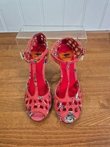 Ladies Rocketdog Red Floral Heeled Sandals UK 4.5 Excellent - Picture 1 of 7