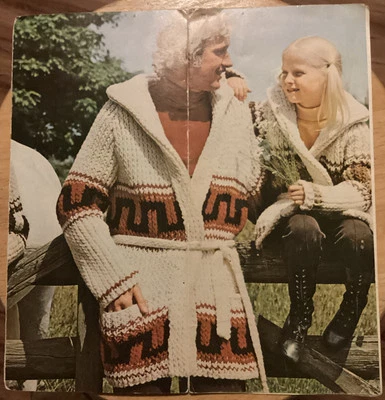 Coats & Clark’s  Knit Pattern #9 - THE BIG SWEATER - '73 - Family Lebowski Style - Image 1 of 4