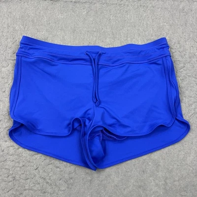 Athleta Surge Swim Shorts Women's Medium Blue 2" Lined Drawstring Full Coverage - Image 1 of 4