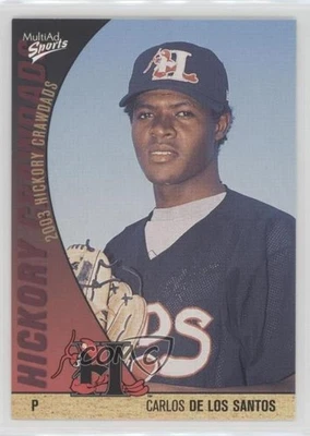 2003 MultiAd Sports Hickory Crawdads Update Carlos De Los Santos #16 - Image 1 of 2