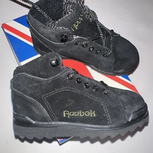 Vintage NIB Children Reebok Classics Rebel Mid Suede Sz 9 Black Olive From 1991 - Picture 1 of 9