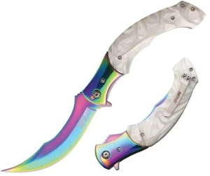 MTech Spring Assisted Folding Knife 4.25" 3Cr13 Steel Curved Blade POM Handle - Picture 1 of 12