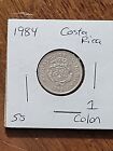 Costa Rica 1 Colon coin, 1984. KM# 210, stainless-steel. Coat of arms.