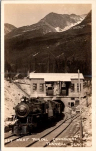 GLACIAR, B.C. CANADÁ - PORTAL OESTE CONNAUGAT TÚNEL Y TREN FOTO REAL POSTAL - Imagen 1 de 2