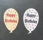 Happy Birthday Balloons card toppers embellishments, die cut foiled pk10
