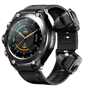 Smart Watch Men Music Watches with Earbuds Bluetooth Call Wristwatch Men Women - Picture 1 of 14
