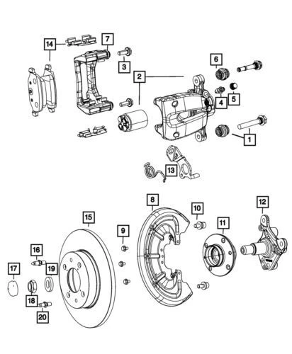 Genuine Mopar 2012-2016 Fiat 500 Rear  Wheel Disc Brake Pad Kit 2AMV4919AC - Изображение 1 из 1