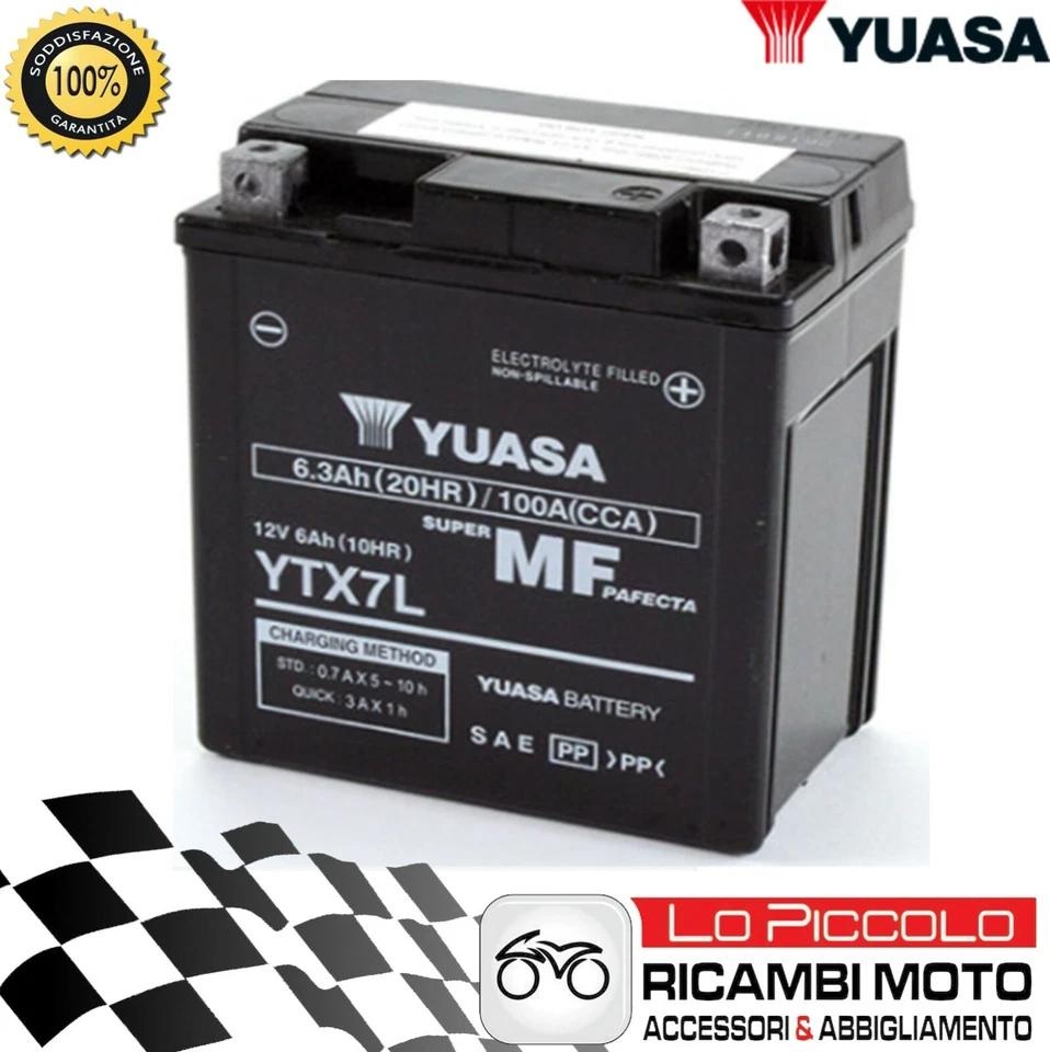 BATTERIA YUASA YTX7L SIGILLATA 12 V 6 AH BENELLI Leoncino 250 2018-2019 Foto 1 de 1