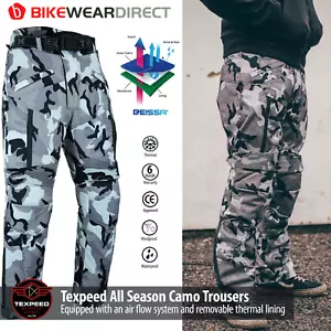 Motorrad Motorrad Hose CE gepanzert wasserdicht Regen Biker Camouflage Camo - Bild 1 von 12