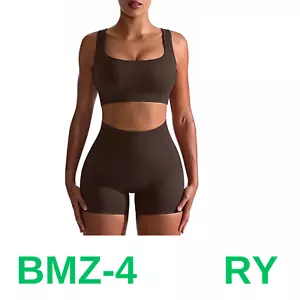 OQQ Workout Outfits for Women 2 Piece Seamless Ribbed High Waist Leggings, S - Picture 1 of 3