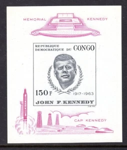 Congo Democratic Republic Scott # 592a VF MNH 1966 John F. Kennedy Sov. Sht Imp - Picture 1 of 1