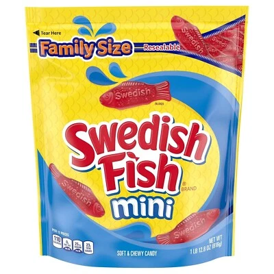 SWEDISH FISH Mini Red Soft & Chewy Candy, Family Size, Bulk Candy, 1.8 lb - Image 1 of 4