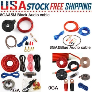 US Car Audio Wires Kit 8/4/0GA Gauge Amp Amplifier Install Wiring Complete FUSE - Picture 1 of 28
