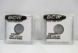 Set of (2) BCW 2" x 2" Penny Coin Snaps - Stackable - Write-On Foam Inserts NEW - Picture 1 of 3