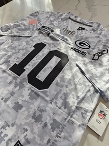 Jordan Love #10 2024 White Camo Salute To Service Military Green Bay Packers 2XL - Bild 1 von 4