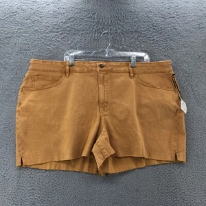AVA & VIV High Rise Cut Off Short Womens 24W (Actual 46x4) Yellow Zip Fly NEW - Picture 1 of 12