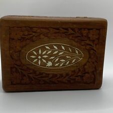 3 Vintage Hand Carved wooden Memorial Jewerly memory keepsake Boxes