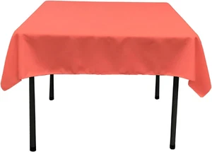Polyester Poplin Washable Square Tablecloth, Stain and Wrinkle Resistant Table C - Picture 1 of 2