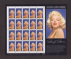 USA SC #2967 1995 32¢ MARILYN MONROE Legends of Hollywood Briefmarken Bogen 20 - Bild 1 von 1