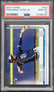 2019 TOPPS #410 FERNANDO TATIS JR ROOKIE RC PSA 10 GEM MINT SAN DIEGO PADRES