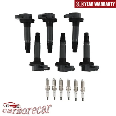 6pcs UF553 Ignition Coil & Spark Plug For 2011-2016 Ford Edge 3.5L 3.7L - Image 1 of 4