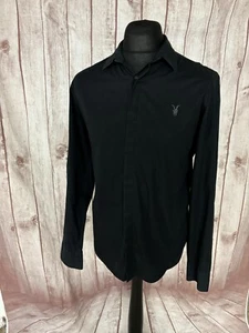 All Saints Damen New Waves Shirt Schwarz Knopfleiste Medium Retro Vintage - Bild 1 von 24