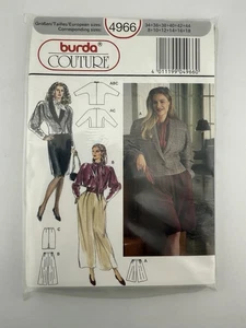 Burda 4966 Couture Misses Skirt Blouse jacket Pants Shorts Size 8-18 Uncut - Picture 1 of 2