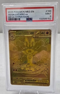 Pokémon TCG: 2025 Mega Lucario ex 188/132 Mega Hyper Rare Mega Evolution PSA 9 - Picture 1 of 2