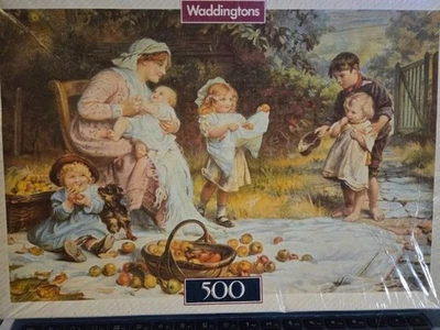 VERY RARE WADDINGTONS 500 PC PUZZLE "ENOUGH AND MORE TO SPARE" SHARING SCENE NEW - Image 1 of 4