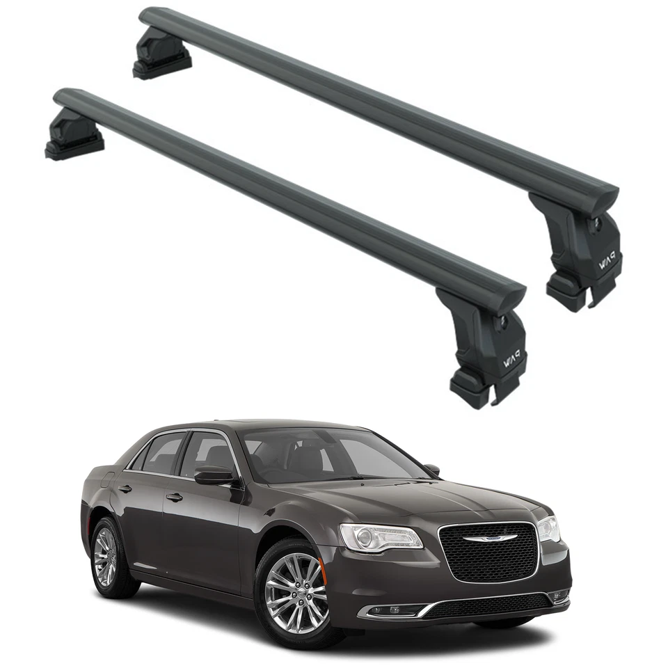 Sistema de portaequipajes de techo para Chrysler 300 2013-2023, barra transversal de aluminio, bloqueable, negro Foto 1 de 4