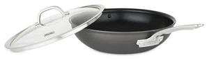 Sartén de chef Viking anodizada dura antiadherente cubierta de 12 pulgadas con tapa, negra - Imagen 1 de 3