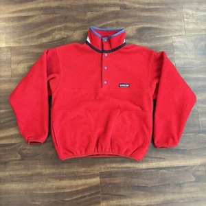 Kids 90s Patagonia Synchilla Snap T Fleece Red Size Large (12) USA Made - Picture 1 of 3