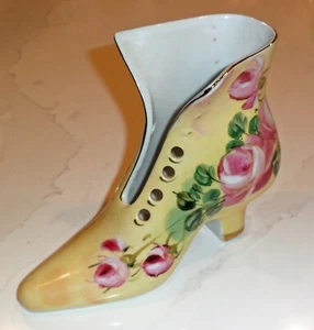 Vintage Limoges Ceramic Victorian Shoe - 7" Flowers - Picture 1 of 5