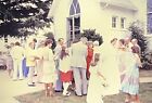 Photo diapositive vintage 35 mm Wyoming Delaware église de mariage large rue 1980 b