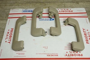 BEIGE 2007-2009 AUDI Q7 4L FRONT & REAR UPPER INTERIOR ROOF GRAB HANDLE SET OEM - Picture 1 of 8