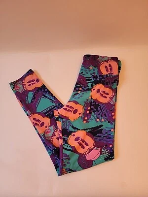 Leggings LuLaRoe Disney azul-petróleo Minnie Mouse com chapéu OS tamanho único elástica - Imagem 1 de 4