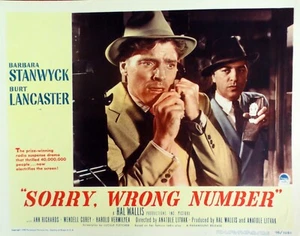 Burt Lancaster Sorry Wrong Number 8x10 Luster Photo High Res Lobby Card - Picture 1 of 1
