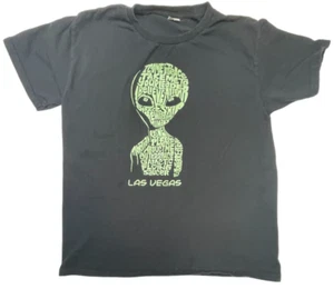LA Pop Art - Alien Calligram Black Short Sleeve T-Shirt Size Small - Picture 1 of 6