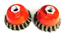 4 PC 3" X 5/8" 11 NC Fine Knot Wire Cup Brush for Angle Grinders Knotted Wheel
