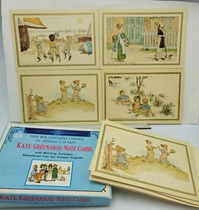 Reproducción infantil vintage de 7 notas de Kate Greenaway en caja de 7 tarjetas Merrimack - Imagen 1 de 11