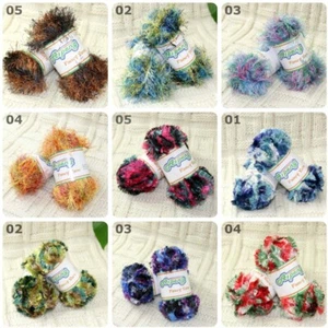 Lot of 2Ballsx50g Fun Fur Eyelash Yarn Knitting Crochet Scarf Trim DIY 10Colors - Picture 1 of 36