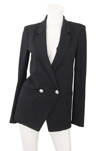 Theory Blazer Jacket NWT Navy Stretch Crepe Double Breasted Elkaey Refiner Sz 0 - Picture 1 of 5