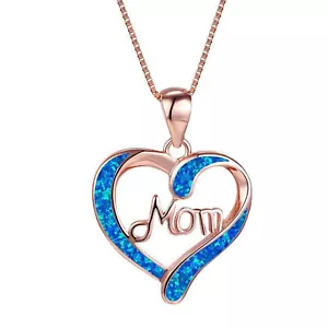 Mother's Day Gift "Mom" Heart Pendent Necklace - Picture 1 of 6