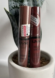 2- NYX Butter Lip Gloss Brown Shades Ginger Snap & Raspberry Pavola - Picture 1 of 2