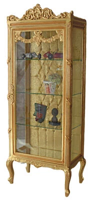Standvitrine Barock Schrank Vitrine Antik Standregal Glas Vitrinenschrank - Bild 1 von 4