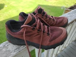 Salomon Shoes Size 8 Brick Red Outdoor Cap Toe Contagrip Hiking Trail Sneakers - Picture 1 of 6