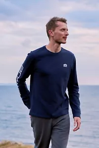 Mountain Warehouse Men's Graphic Top Long Sleeve Lightweight Cotton Tee - Picture 1 of 36