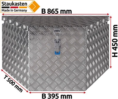 Trapez Deichselbox, Alu Riffelblech B865/395xH450xT500mm 520865 "Made in Germany - Bild 1 von 4
